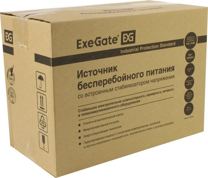 Источник бесперебойного питания Exegate EX292795RUS 1200VA/750W, LCD, AVR, 2*Schuko+3*C13, металлический ко - фото №8