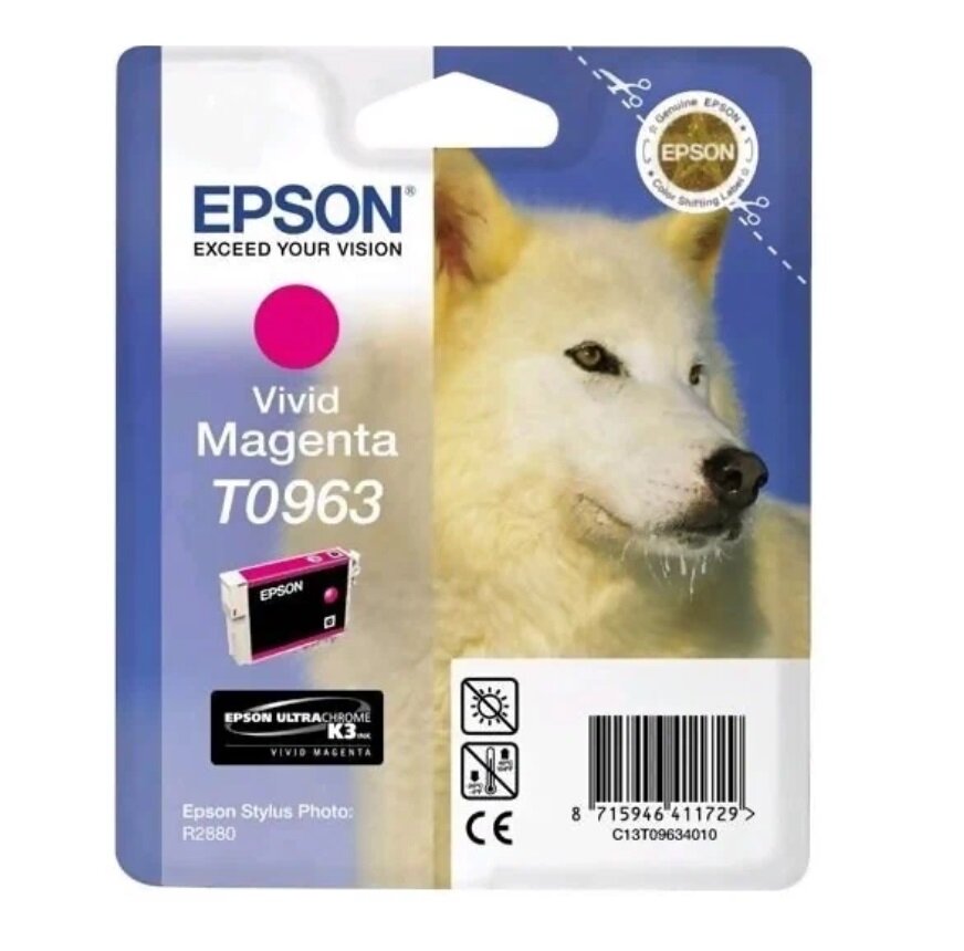 Картридж оригинальный пурпурный Epson T0963 Magenta