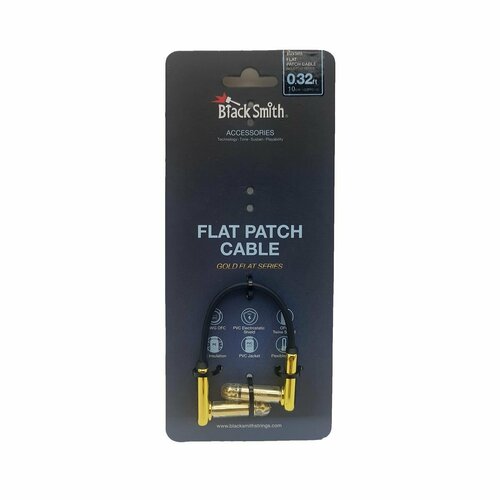 BlackSmith Patch Cable Gold Flat 0,32ft GSFPC-10 патч-кабель, 10 см, угл Jack + угл Jack, позол кон