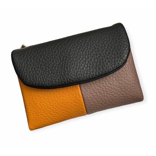 фото Кошелек saralyn, фактура зернистая, черный, желтый