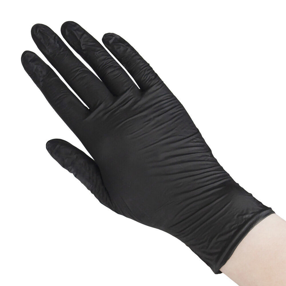 Перчатки медицинские нитриловые Benovy черные L, 50 пар
