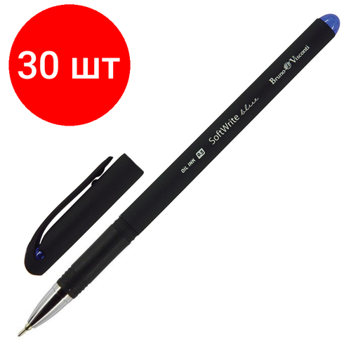 Комплект 30 штук, Ручка шариковая неавтомат. Softwrite Black 0.5, син, масл, манж,20-0085 ручка шариковая неавтомат softwrite black 0 5 син масл манж 20 0085