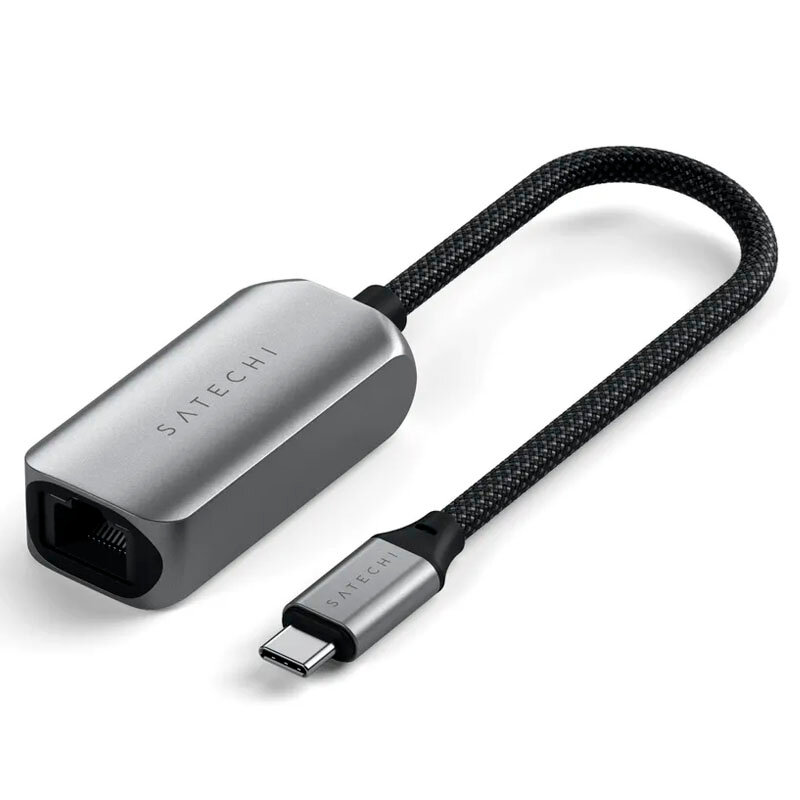 Сетевой адаптер Satechi USB-C 2.5 Gigabit Ethernet Adapter, 10/100/1000/2500Mbps Ethernet, Серый ST-AE25M