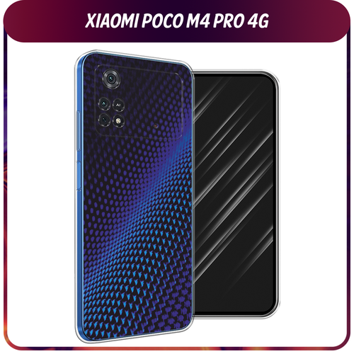 Силиконовый чехол на Xiaomi Poco M4 Pro 4G / Поко М4 Про 4G Синий карбон дизайнерский силиконовый чехол для поко м4 про 4g xiaomi poco m4 pro 4g собака и пончик