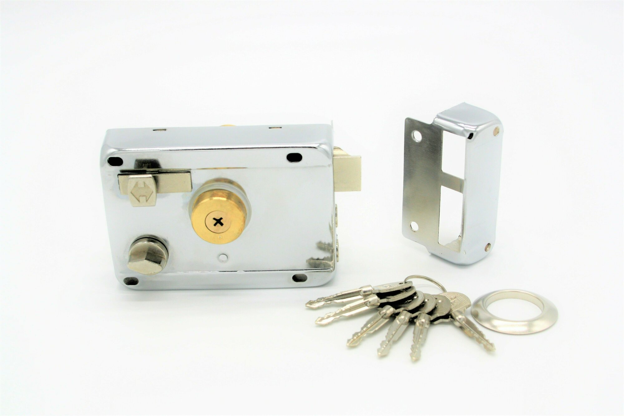 фото Замок дверной накладной DOOR LOCK -1 цилиндровый для деревянных дверей