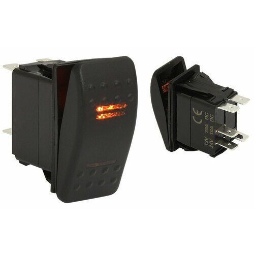 Клавишный выключатель, 2 светодиода, двухпозиционный с возвратной пружиной (10264191)