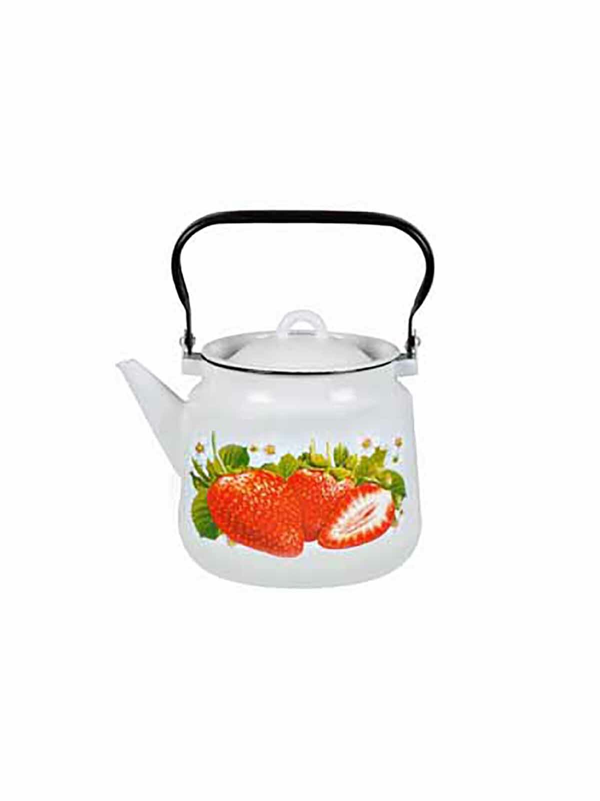 Чайник для плиты Клубника садов эмалированный 35 л