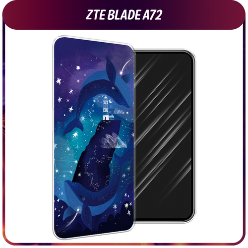 Силиконовый чехол на ZTE Blade A72/V40 Vita / ЗТЕ Блэйд А72/V40 Вита Ночные киты