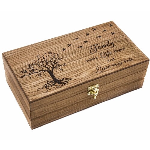 Шкатулка деревянная,8 ячеек ( Дуб )