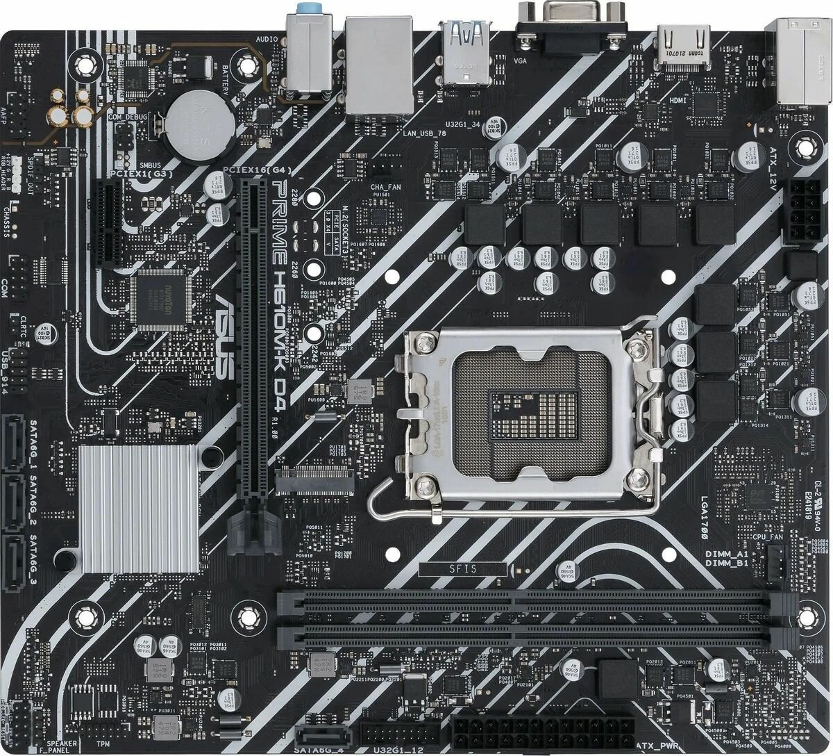 Материнская плата ASUS PRIME H610M-K D4 (LGA 1700, Intel H610, 64 ГБ, PCIE 4.0), 90MB1GA0-M0EAY0