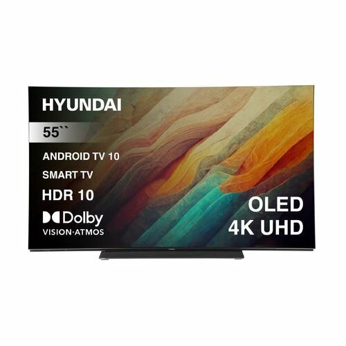 Hyundai H-LED55OBU7700, OLED, 4K Ultra HD, черный, смарт ТВ, Android TV