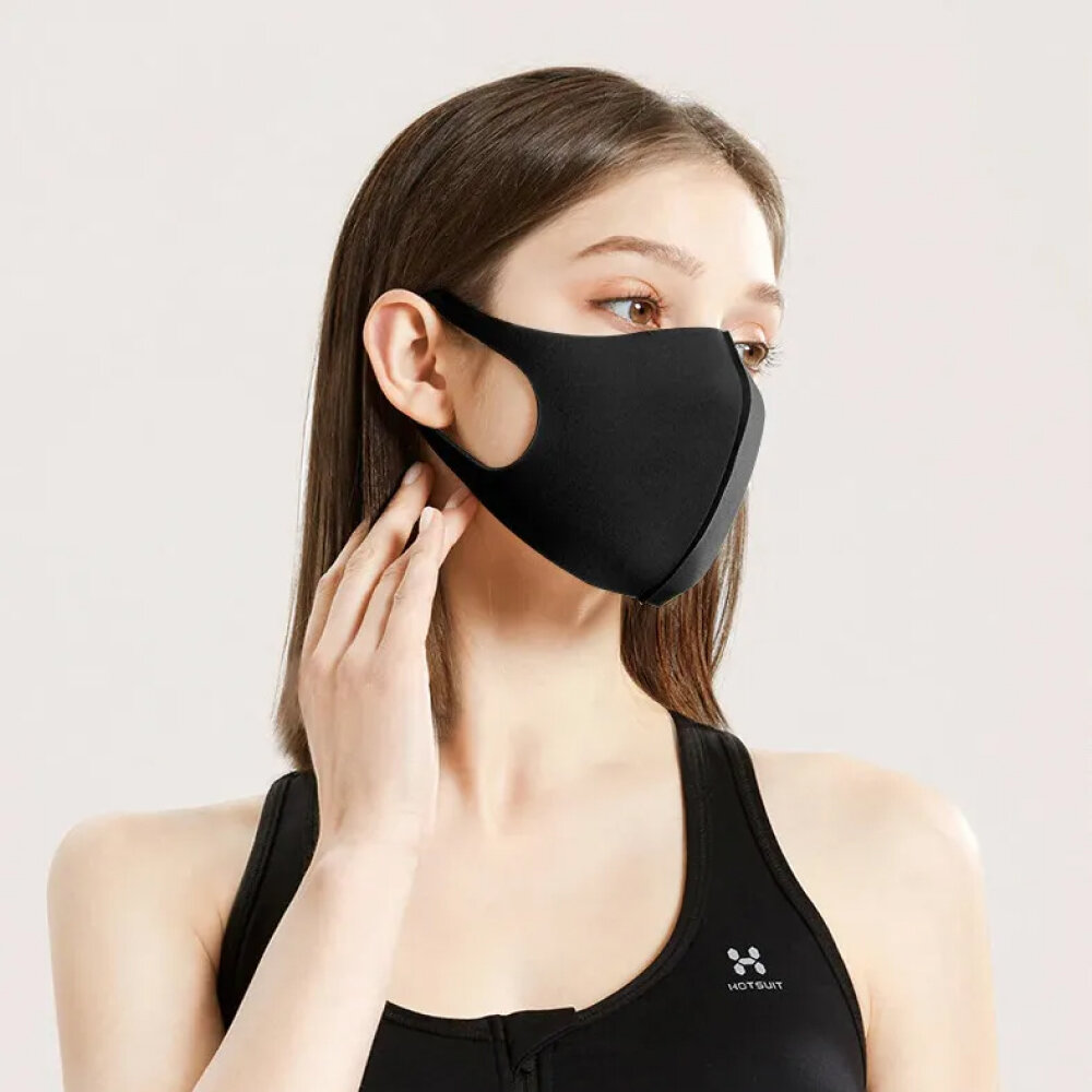 Повязка на лицо Fashion Mask, маска защитная, неопреновая, стильная маска, черная 2 шт.