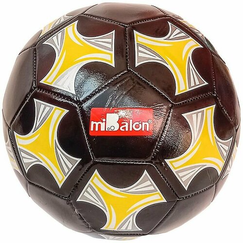 Мяч футбольный MIBALON (№5, 3-слоя PVC 1. 6, 280 гр) (коричневый/желтый) мяч футбольный pvc размер 5 280 г миксzq87 1