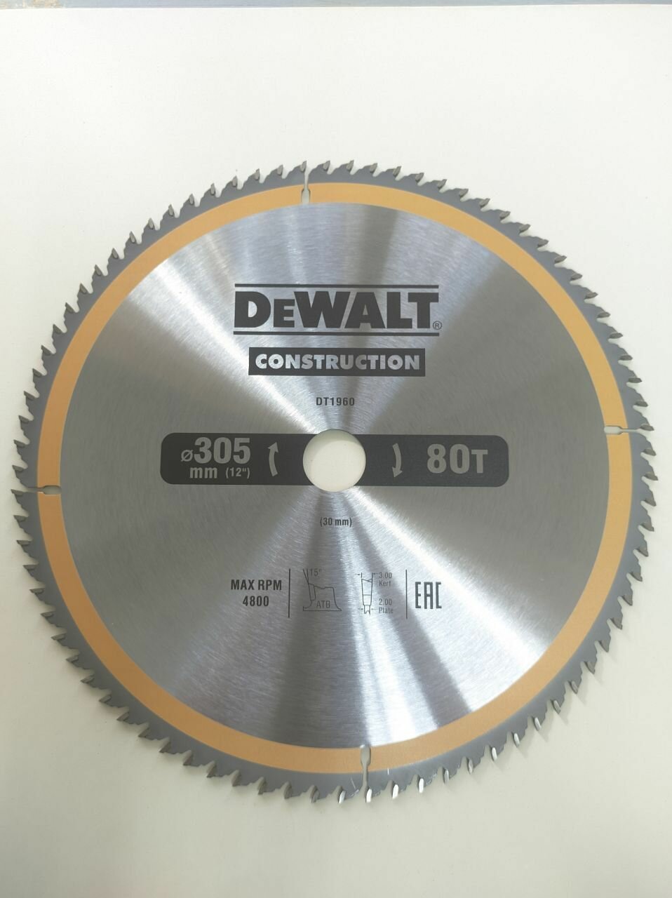 Пильный диск CONSTRUCT (305х30 мм; 80 ATB) DEWALT DT2119