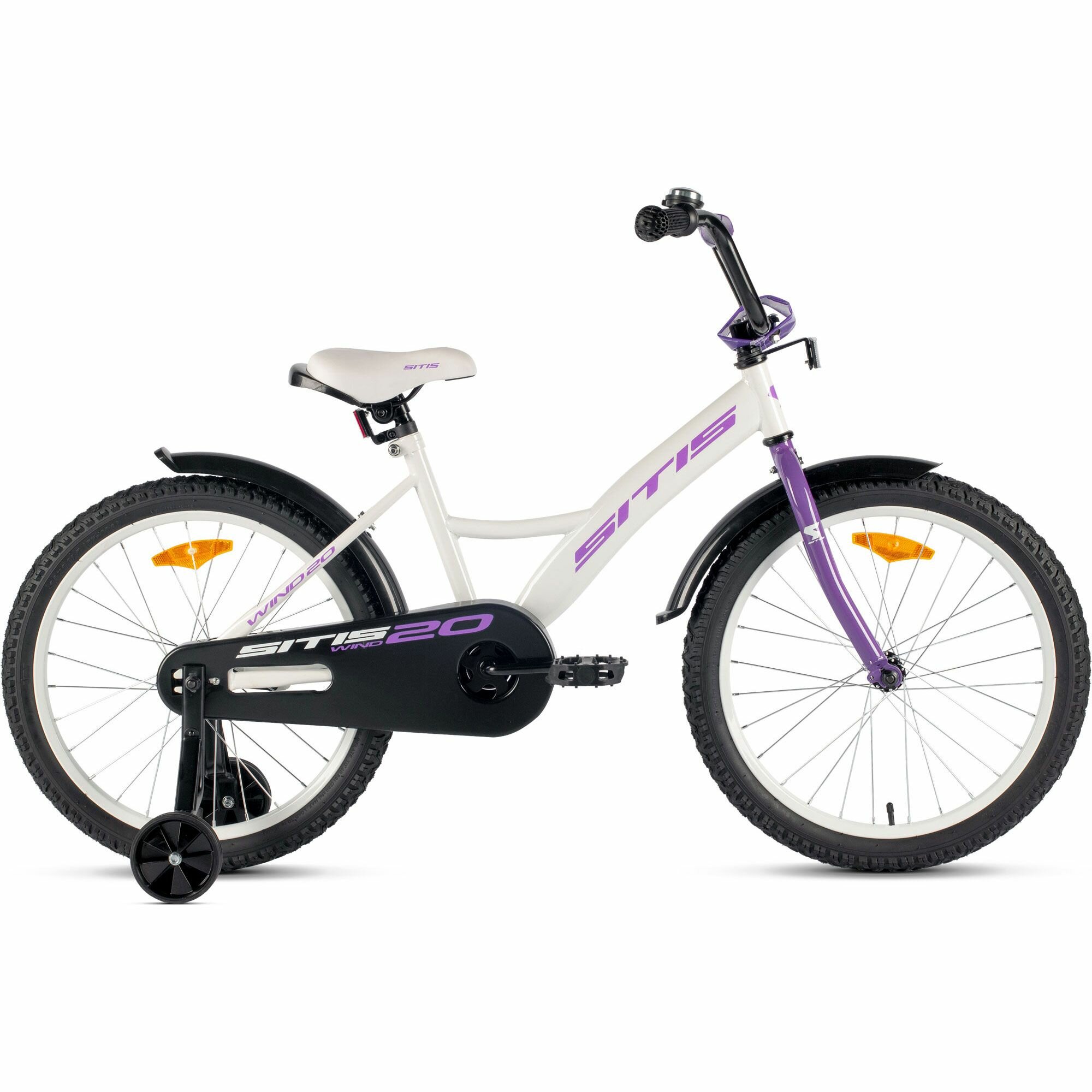 Велосипед Sitis Wind 20" (2024) детский для девочки, стальная рама с ножным тормозами, 1 скорость, для роста 120-135 см, цвет White