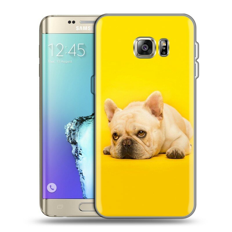 Дизайнерский силиконовый чехол для Самсунг S7 Edge / Samsung Galaxy S7 Edge Собака бульдог