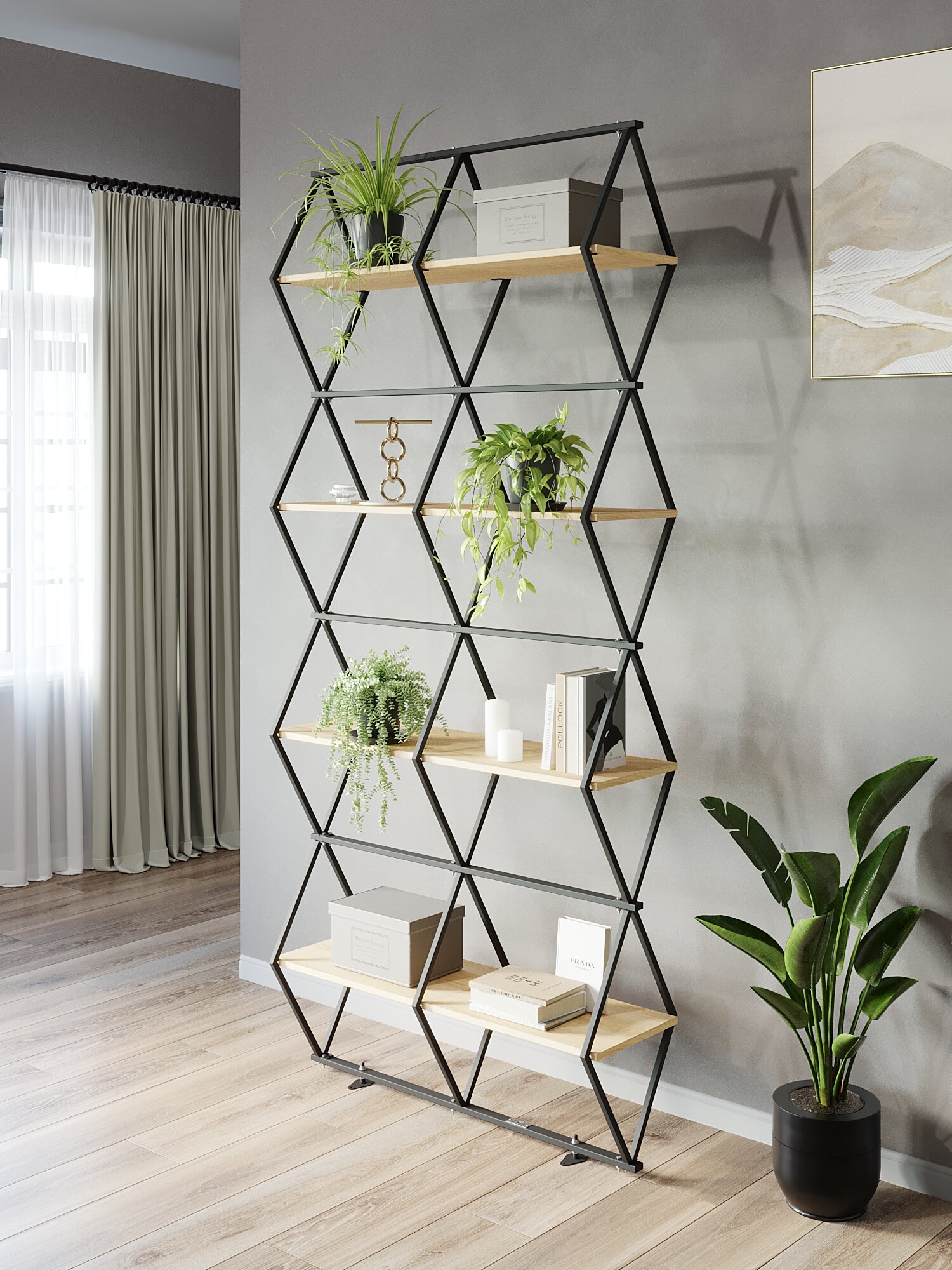 фото Стеллаж KM LOFT Ромбо