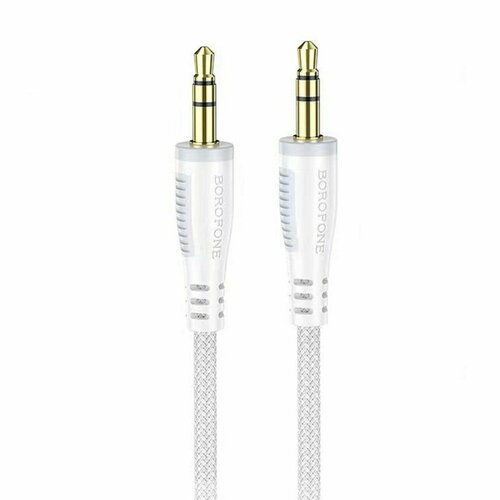 Аудиокабель Borofone BL14 AUX 3.5 мм, 1 м, белый аудиокабель borofone bl12 mini jack 3 5mm aux 2 0м черный