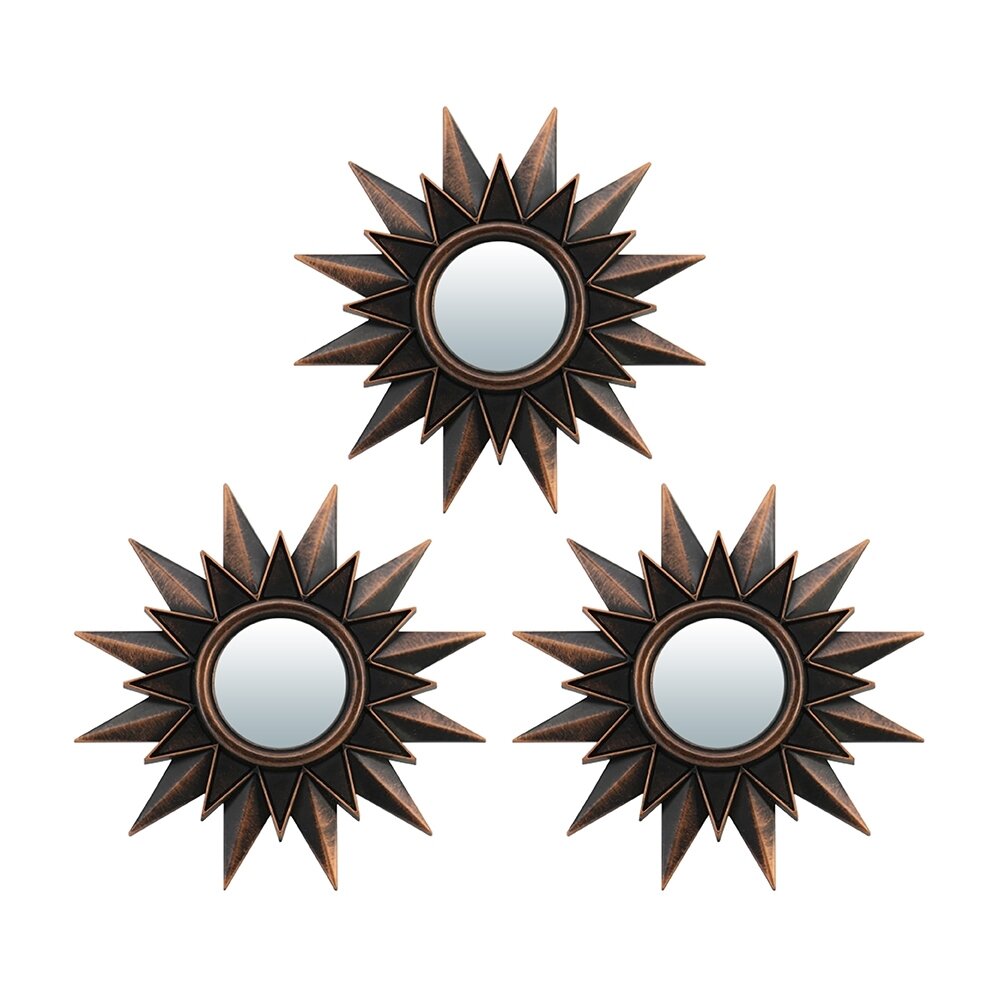 QWERTY Комплект декоративных зеркал 'Лилль', бронза, 3шт, D8 см /16