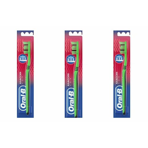 Зубная щетка Oral-B, 123 Medium Классик 40, 3 шт