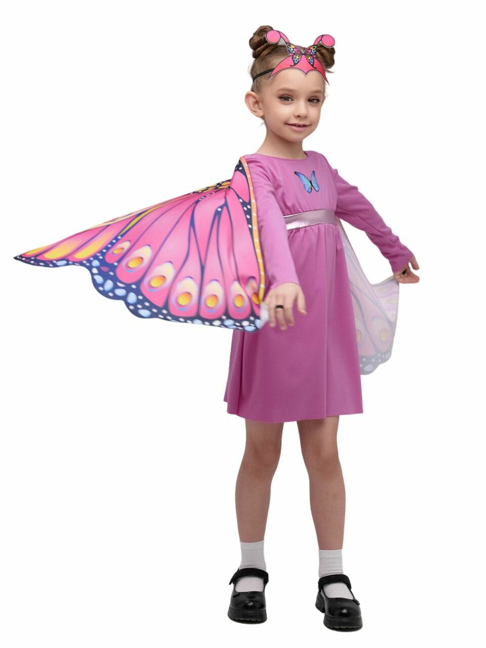 Карнавальный костюм бабочки для девочки розовый