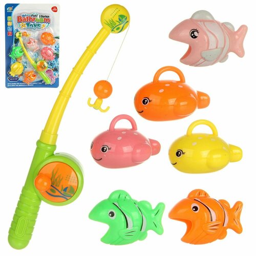 Рыбалка магнитная, 1 удочка и рыбки, Veld Co / Игрушка для купания игровой набор рыбалка veld co игрушка для купания