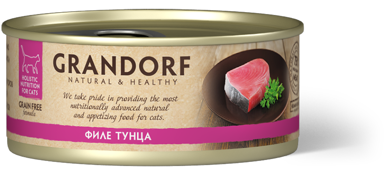 фото Влажный корм для кошек Grandorf беззерновой, филе тунца 6 шт. х 70 г