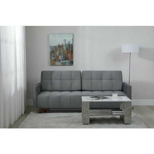 Диван-кровать Бонн раскладной, еврокнижка, велюр, темно-серый, 218х99х95