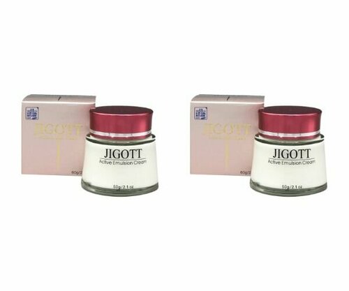 Jigott Крем-эмульсия, Active Emulsion Cream интенсивно увлажняющий, 50 грамм, 2 штуки