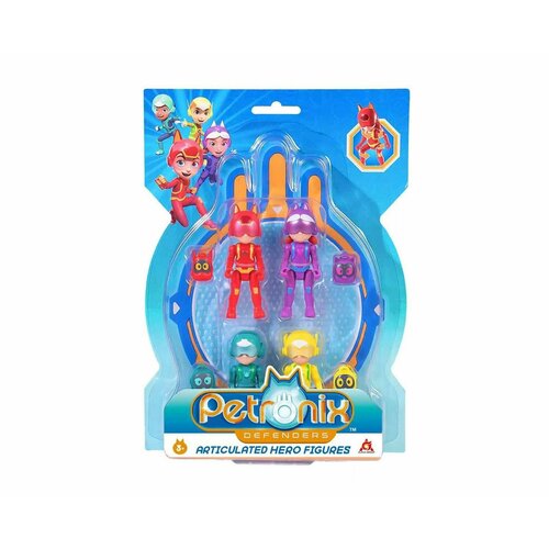 Игровой набор Petronix, фигурки 4х героев, 7.5 см, 1 упаковка