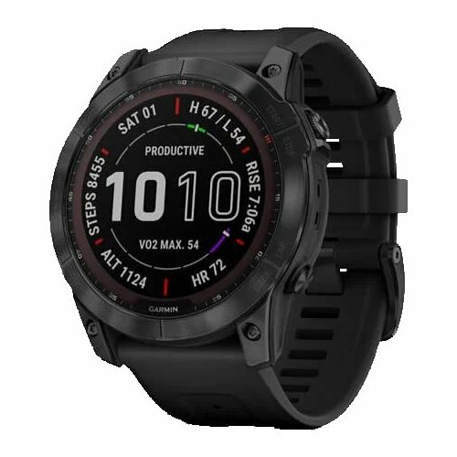 Умные часы Garmin Fenix 7X Sapphire Solar Black Silicone Band 10419000₽