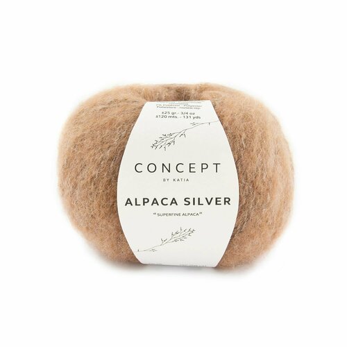 Пряжа для вязания Katia Alpaca Silver (273 Light brown-Silver) пряжа для вязания katia alpaca silver 271 ruby silver
