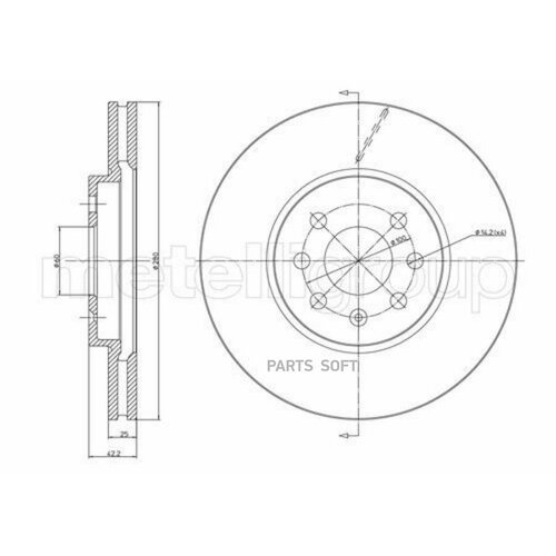 METELLI 230800C 23-0800C_диск тормозной передний!\ Opel Astra 1.4/1.6 04>