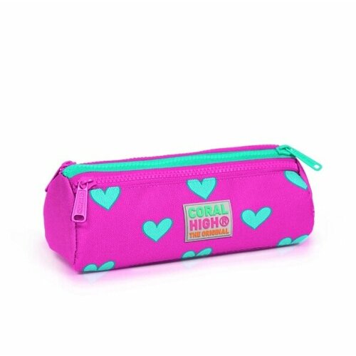 Пенал-косметичка Coral High Heart, 3отд, ткань, 220*70*70