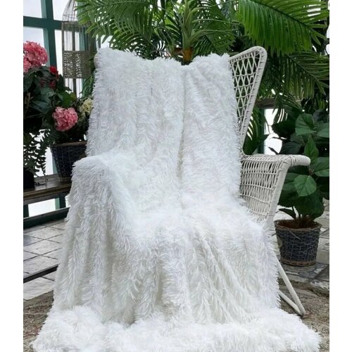 Плед пушистый Травка размер Евро 200x220 см двусторонний 1590₽