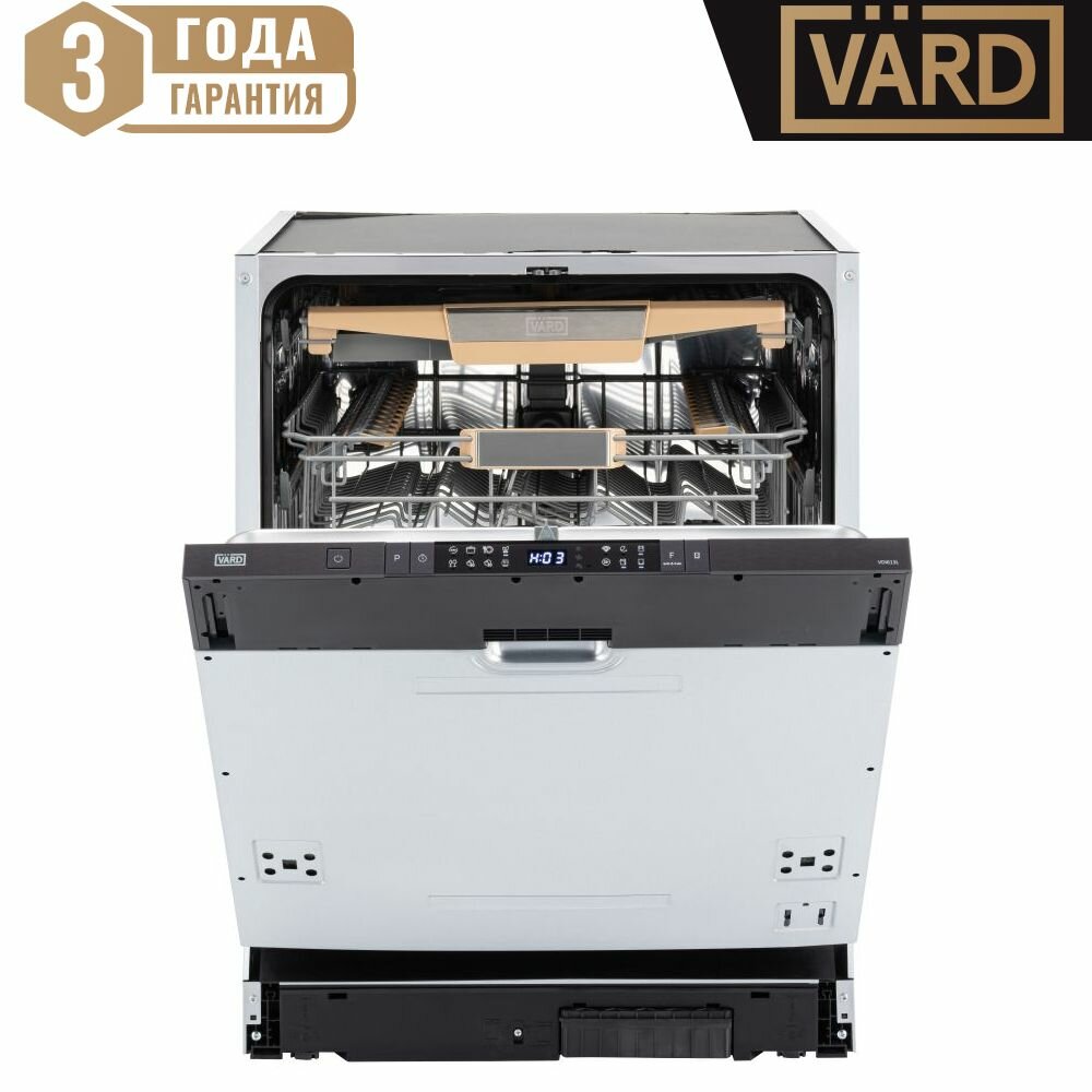 Встраиваемая посудомоечная машина VARD VDI613L / 60 см, 8 программ, 6 функция, 3 корзины