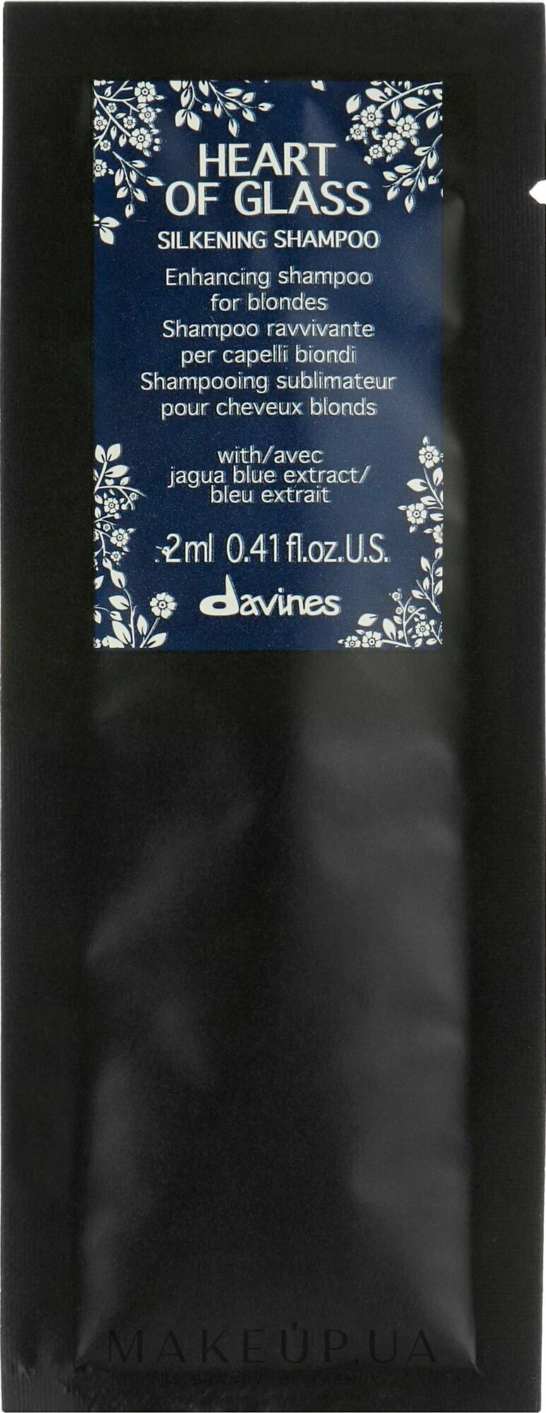 Davines Heart Of Glass Silkening Shampoo Шампунь для сияния блонд, 12 мл