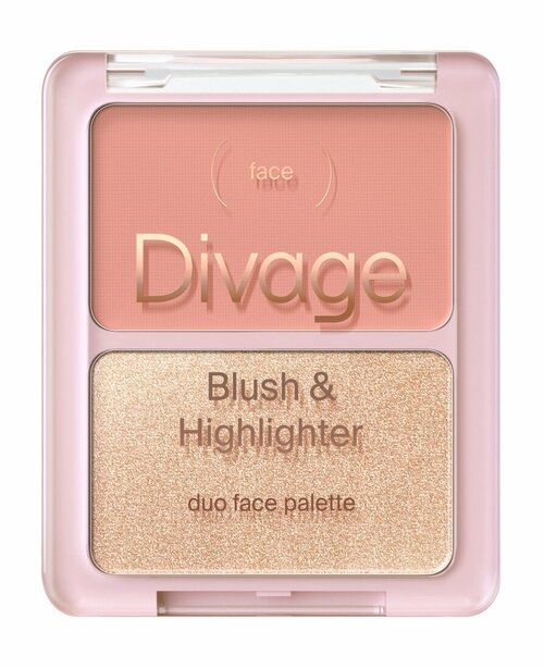 DIVAGE Палетка для лица Blush & Highlighter Duo Face Palette, 4 г, 01