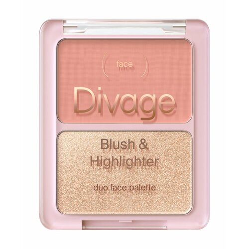 DIVAGE Палетка для лица Blush & Highlighter Duo Face Palette, 4 г, 01 divage палетка для лица blush