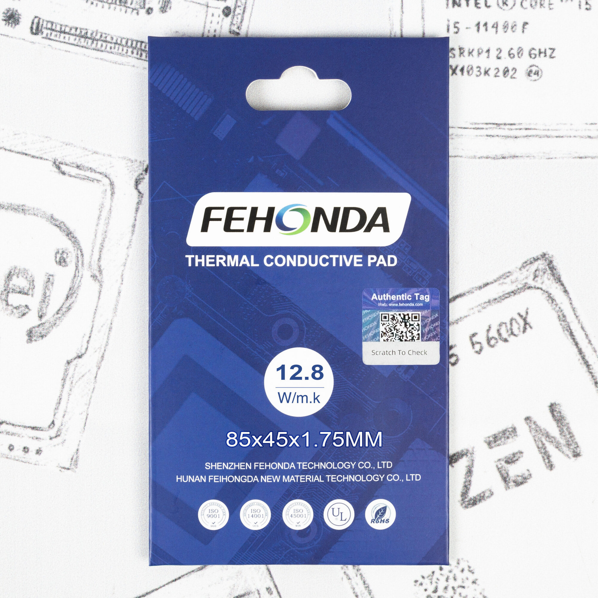 Термопрокладка Fehonda 85*45mm*1.75mm 12.8W/m-k