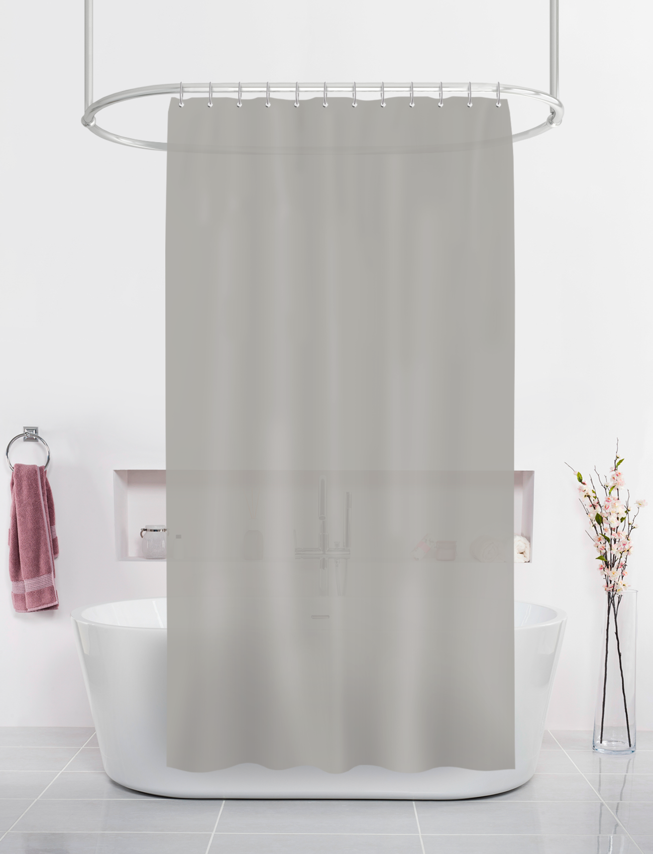 Шторка для ванной Dasch PEVA, 180x200 см, цвет серебристый