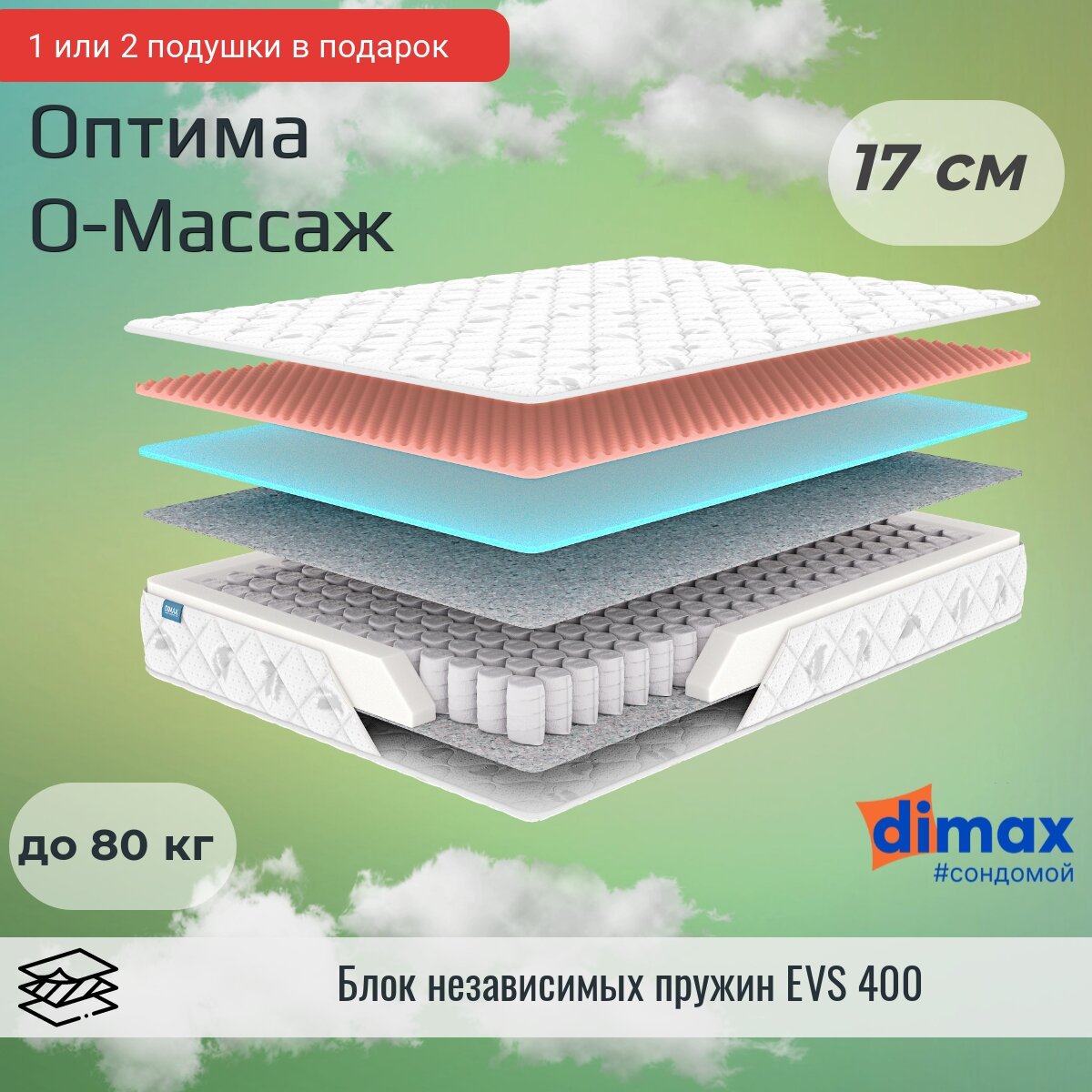 Матрас Димакс Оптима О-Массаж 80х190