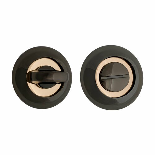 Завертка CORDI LEGATE TRENDY WC15 F для сантехнических защелок межкомнатных дверей, круглая, графит / полированное золото