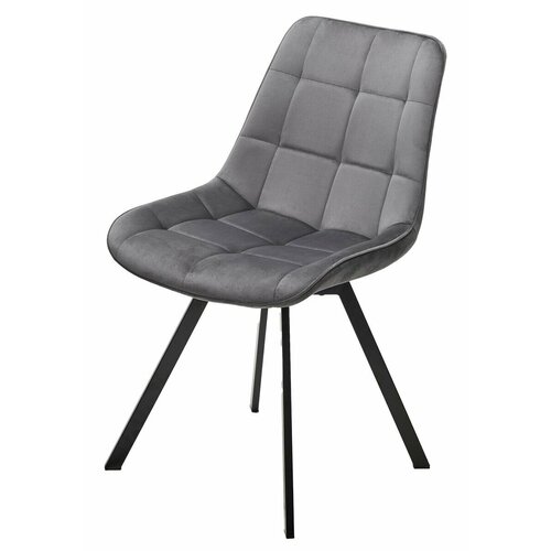 Стул CORN 360 град. поворот. G062-40 серый, велюр/ черный каркас, М-City