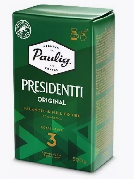Кофе молотый Paulig Presidentti №3 Original, 500 г, Финляндия