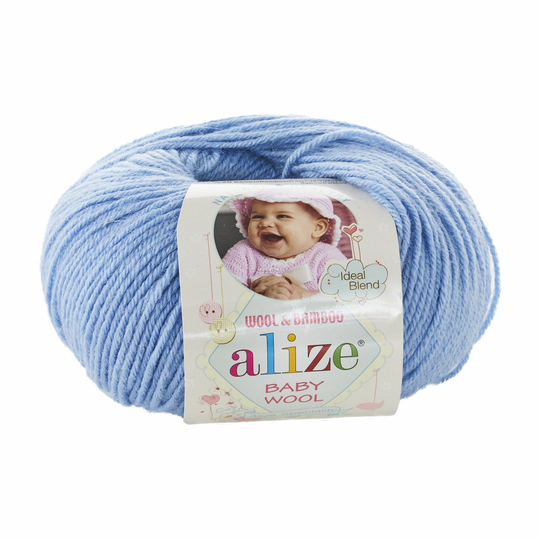 Пряжа Alize Baby Wool Ализе Бэби вул, 40, 40% шерсть, 20% бамбук, 40% акрил, 50 г, 175 м, 1 моток.