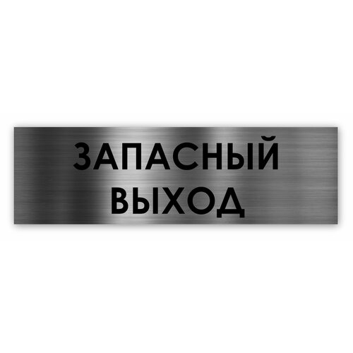 Запасный выход табличка на дверь Standart 250*75*1,5 мм. Серебро служебный выход табличка на дверь standart 250 75 1 5 мм золото