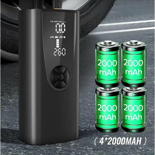 Автомобильный воздушный компрессор 8000 мАч для шин и колес 3799₽