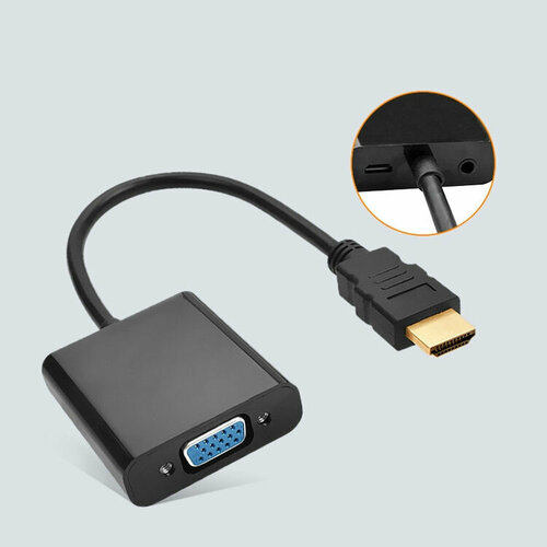 Переходник Buro HDMI-M-VGA-F-WUSB, HDMI (m) - VGA (f), 0.1м переходник gopower hdmi m vga f с питанием со звуком