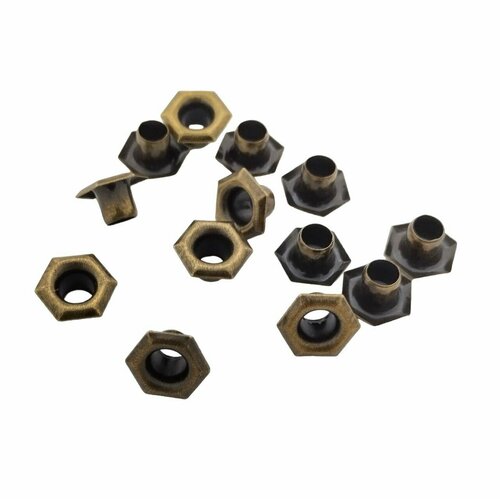 Блочки для обуви стальные, 4,5 мм, цвет антик, 200 шт